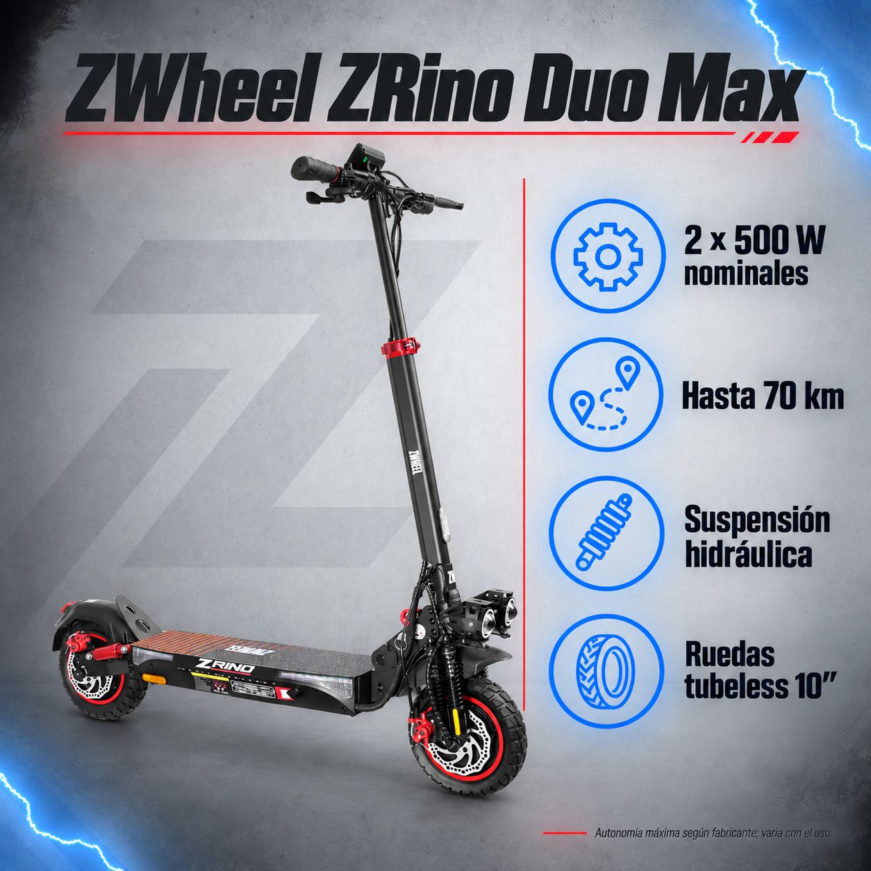 Patinete eléctrico ZWheel ZRino Duo Max Patinete eléctrico ZWheel ZRino Duo Max