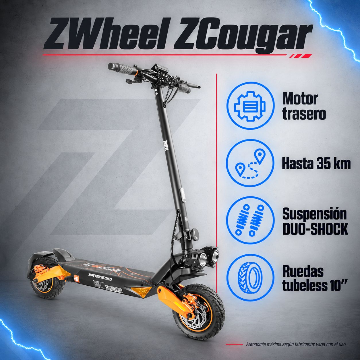 Patinete eléctrico ZWheel ZCougar