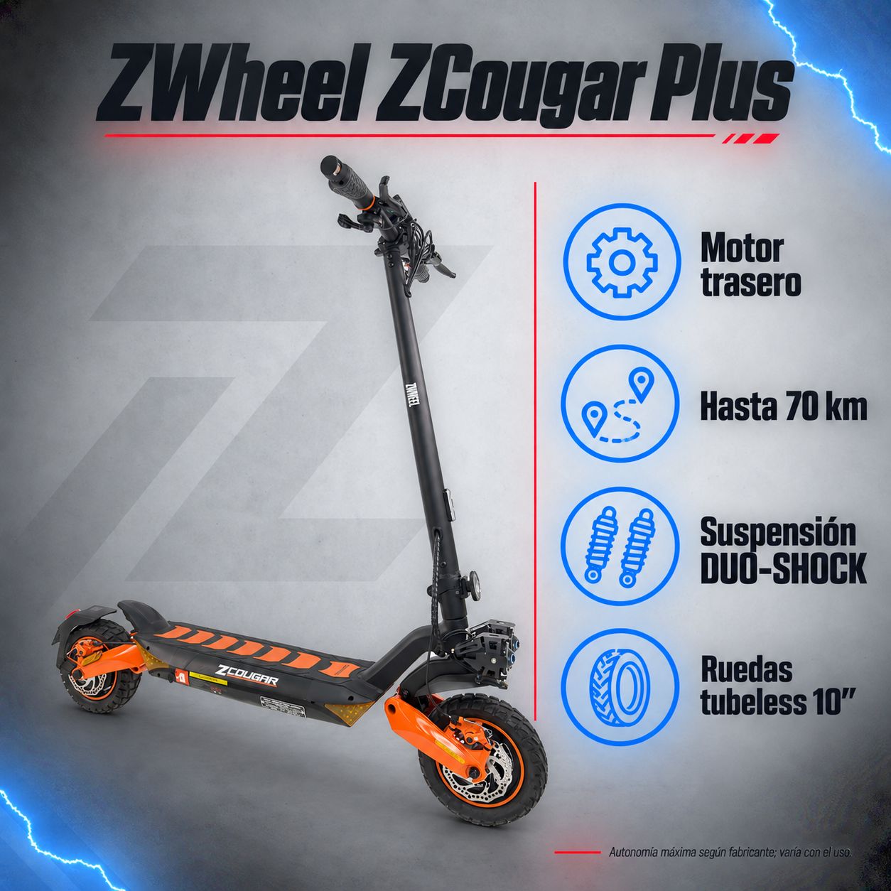 Patinete eléctrico ZWheel ZCougar Plus Patinete eléctrico ZWheel ZCougar Plus