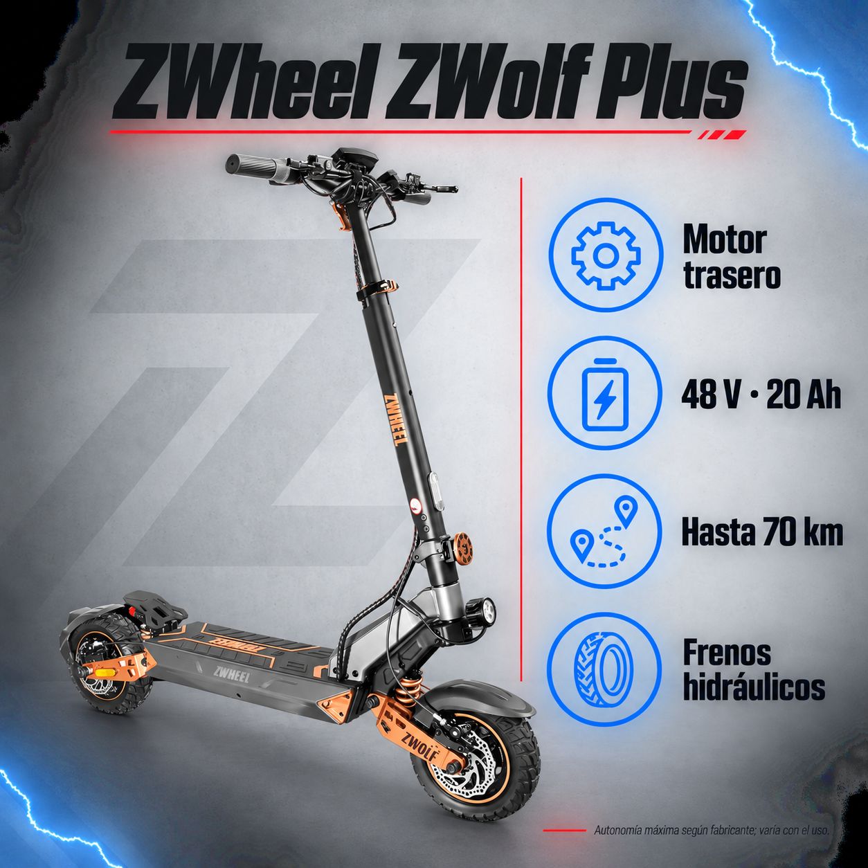 Patinete eléctrico ZWheel ZWolf Plus Patinete eléctrico ZWheel ZWolf Plus