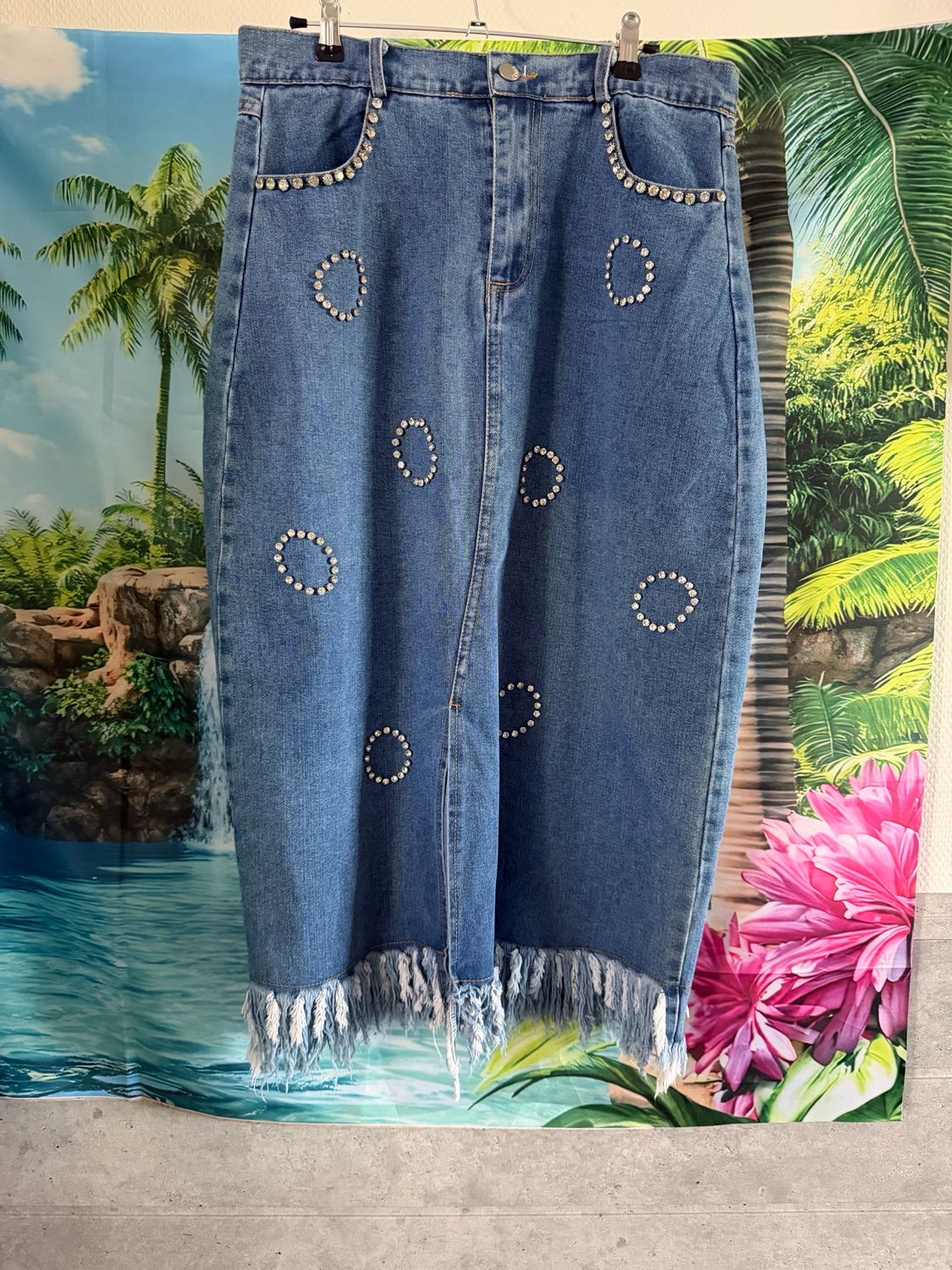 Jupe long jeans fantaisie veronica