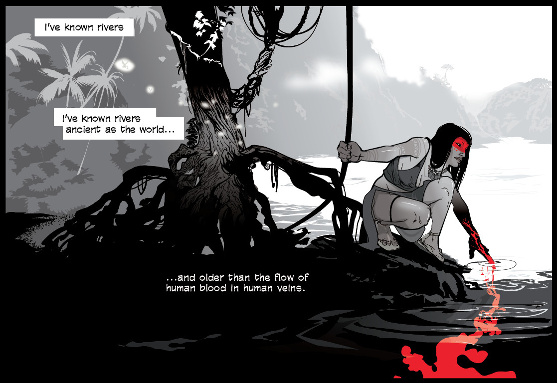 13x19 Langston Hughes: The Negro Speaks of Rivers: &#39;The Amazon&#39; [ panel 1]
