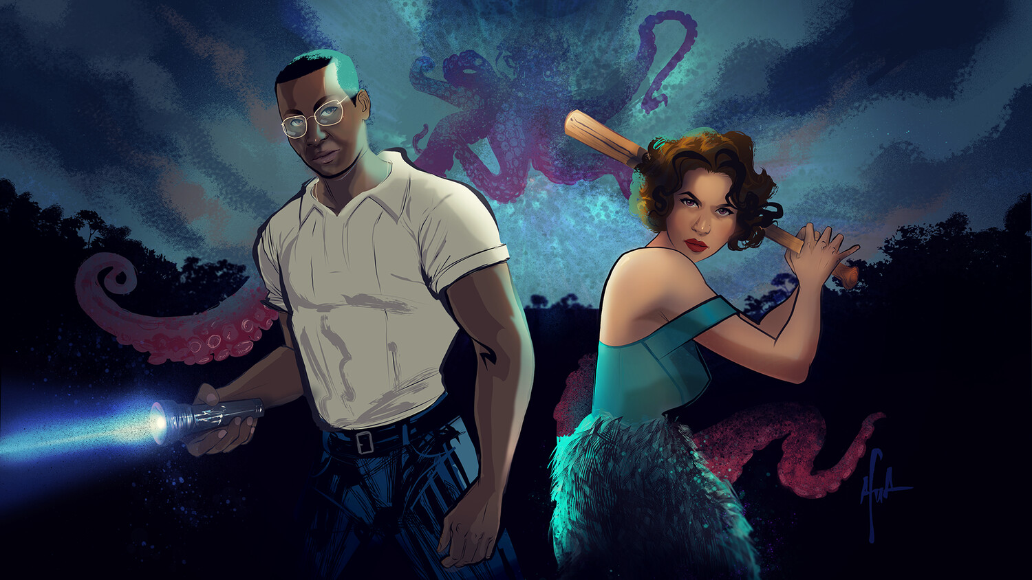 13x19 Leti &amp; Tic Print