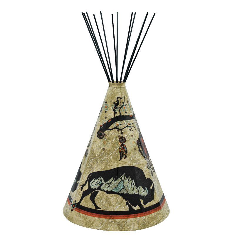 Traditional Buffalo Parchment Desk Teepee Lamp LRG (NEW)