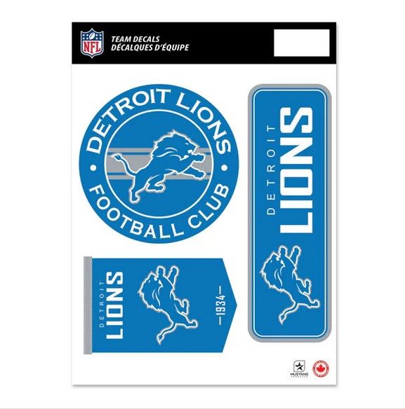 NFL Team Decal Set 8x11 - Detroit Lions