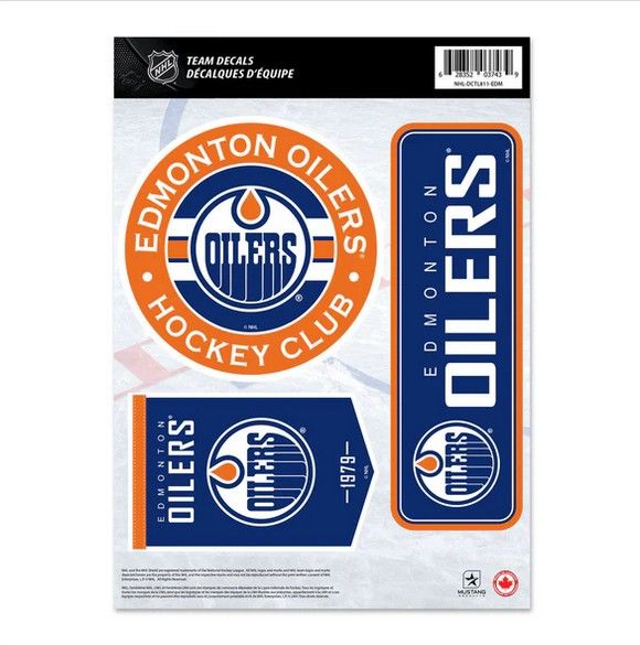 NHL Team Decal Set 8x11 - Edmonton Oilers