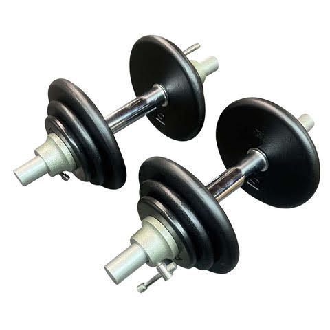 Adjustable Cast Iron Dumbbell Set W/Case (123)