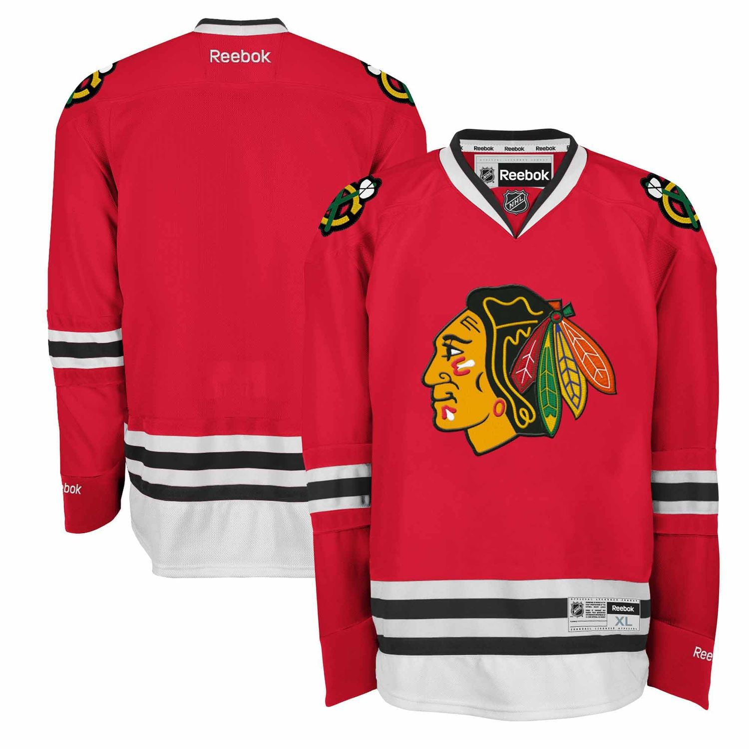 Reebok Chicago Blackhawks Blank Hockey Jersey (631)
