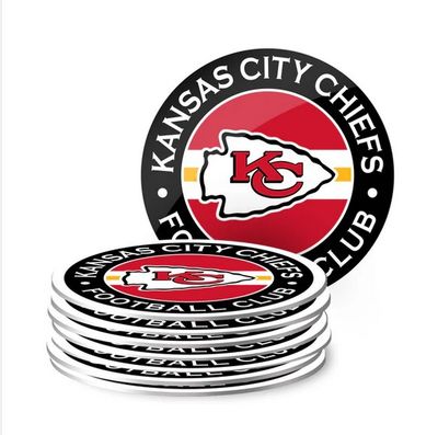 NFL Coaster Set (8 Pack) - Kansas City Chiefs