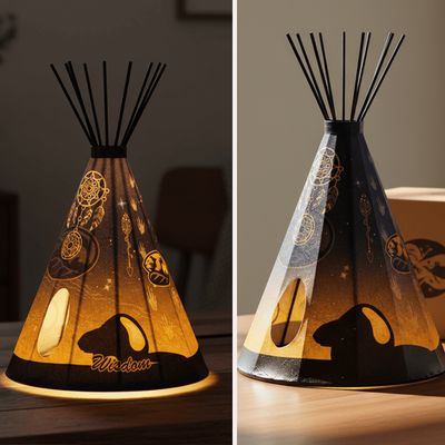 Modern Beaver Parchment Desk Teepee Lamp SM (NEW)