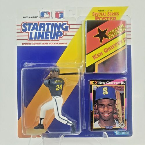 Ken Griffey 1992 Starting Lineup Figure With Card &amp; Poster