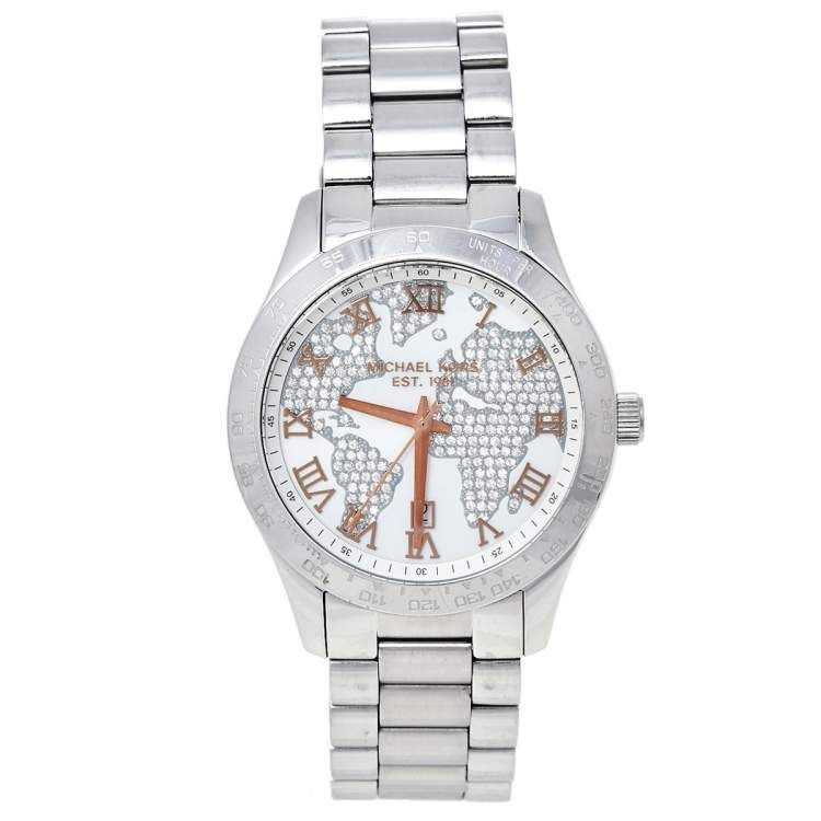 Michael Kors Layton Silver Dial Silver Steel Strap Watch (MK-5958)