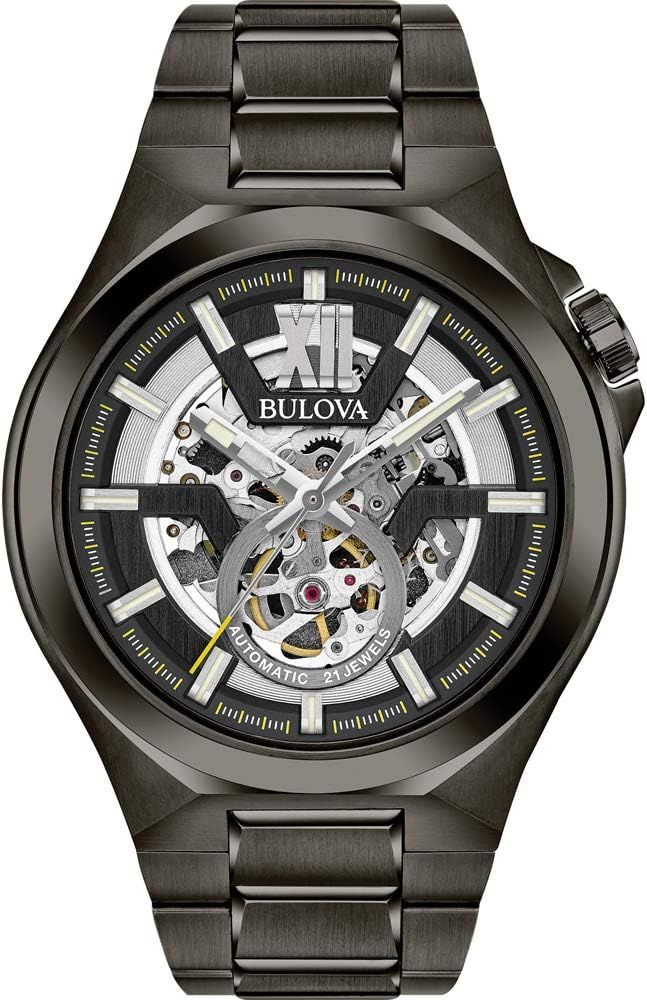 Men's Bulova Maquina Automatic Grey IP Watch  (98A179) (814)