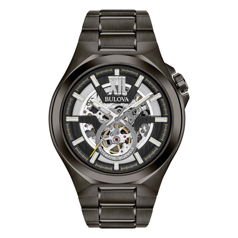 Men's Bulova Maquina Automatic Grey IP Watch (98A179)