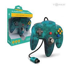 Tomee Look-A-Like Wired Controller for N64 (Clear Turquoise)