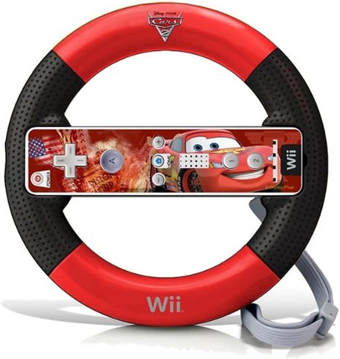 Wii Remote Steering Wheel - Cars 2 Lightning McQueen Edition