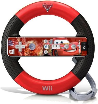 Wii Remote Steering Wheel - Cars 2 Lightning McQueen Edition