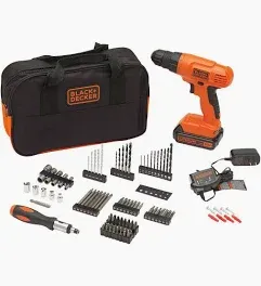 BLACK+DECKER 20V MAX* Cordless Drill Kit, 100 pc. Home Tool Kit w/Battery/Charger