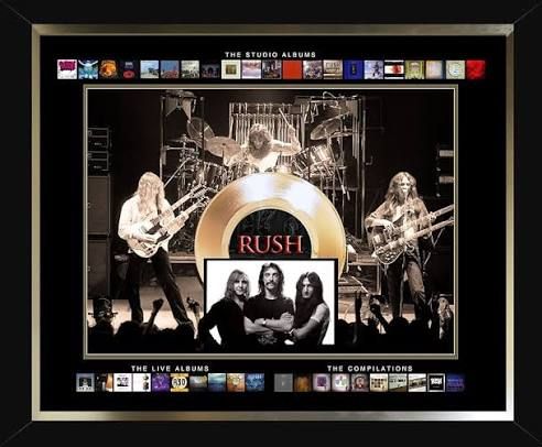 Rush Framed Album Collection Collage with Gold 45 Record