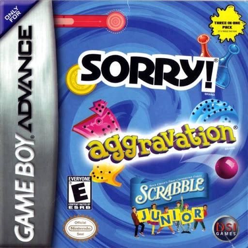 Aggravation / Sorry / Scrabble Jr, GameBoy Advance (Cart only)