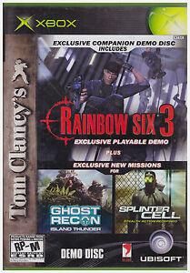 Rainbow six 3 Ghost Recon Island Thunder Splinter Cell Demo Disc, Xbox
