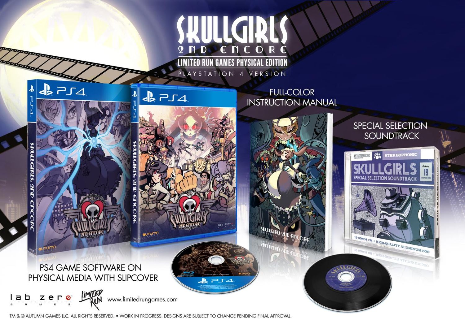 Skullgirls - 2nd Encore (Limited Run), PS4 (Missing Soundtrack)