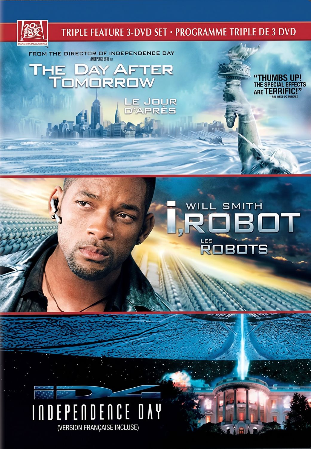 The Day After Tomorrow/I Robot/Independence Day, DVD