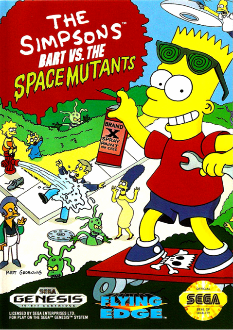 The Simpsons Bart VS The Space Mutants, Sega Genesis (No Manual)