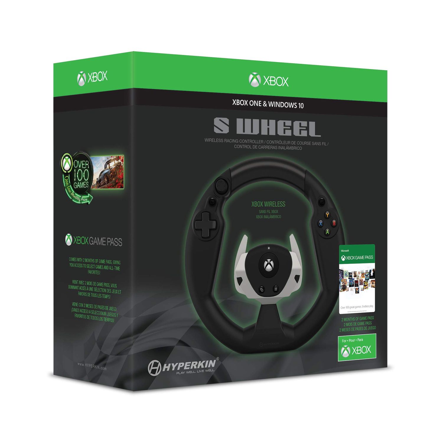 (NEW)Hyperkin Xbox Box One/Windows 10 S Wheel (AS IS Game Pass Expired)