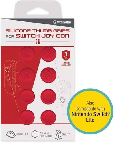 Hyperkin- Silicone Thumb Grips for Joy-Con (Neo Red) (8Pack)