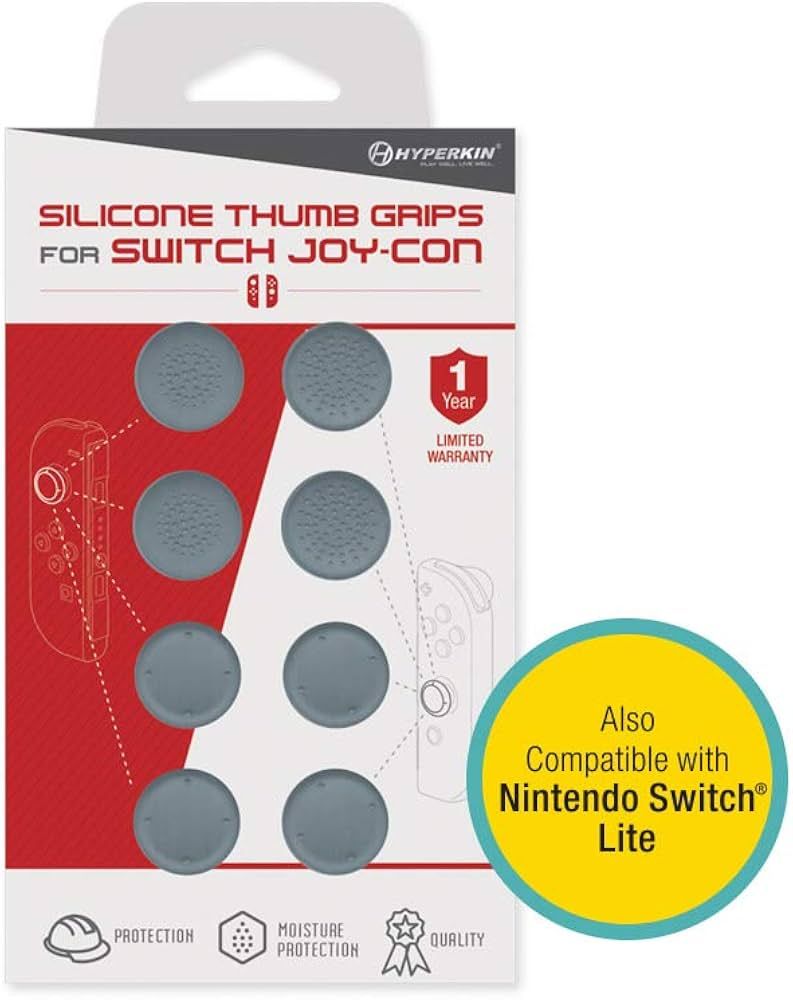 Hyperkin- Silicone Thumb Grips for Joy-Con (Neo Gray) (8Pack)