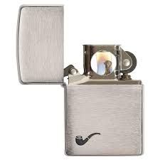 Silver Zippo W/Pipe