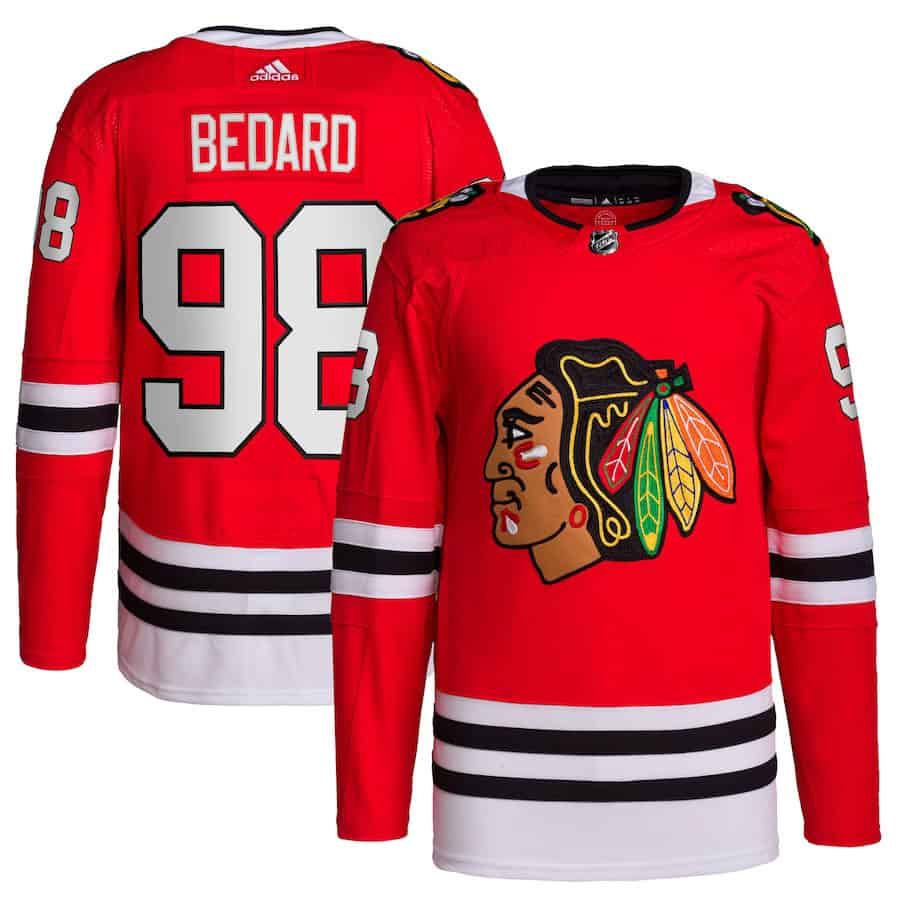 Adidas Chicago BlackHawks Conner Bedard Hockey Jersey (456)