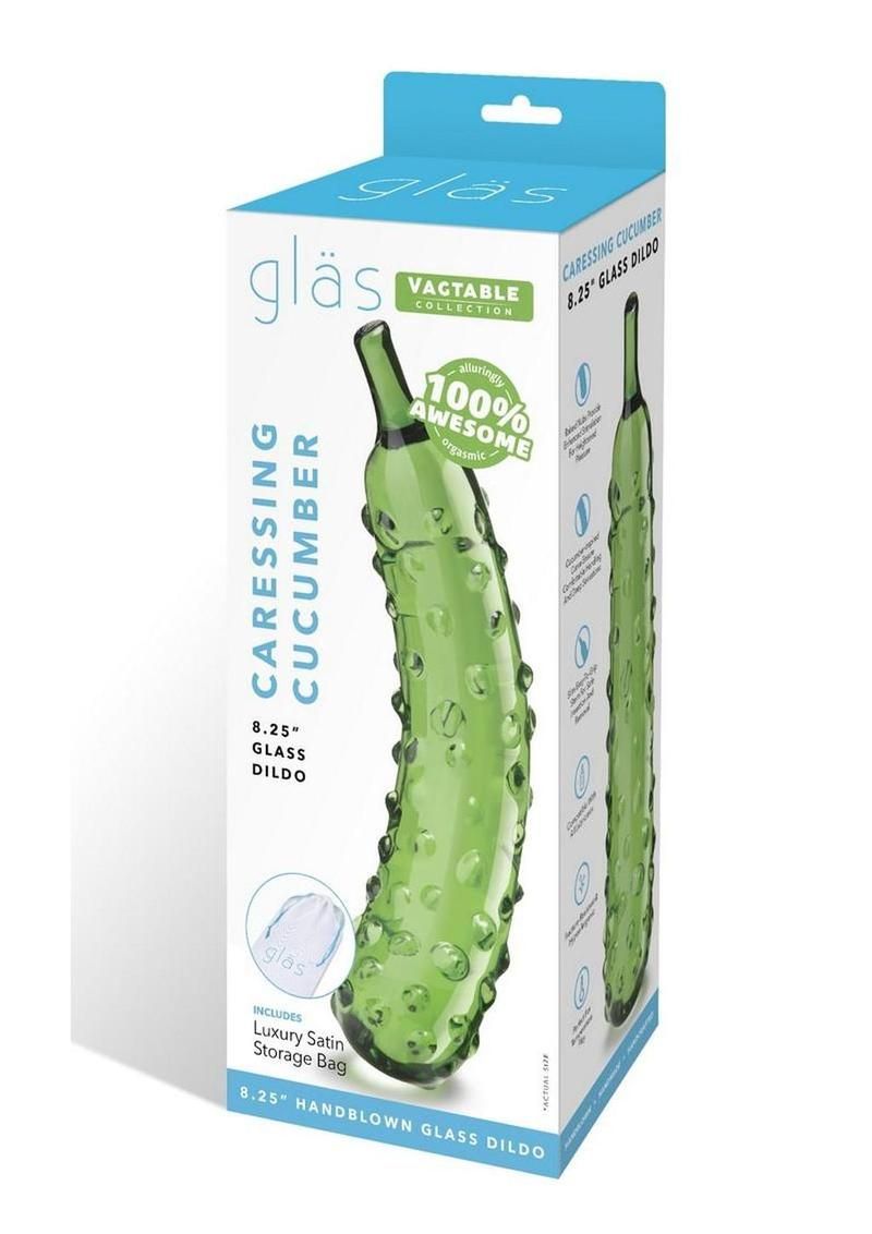 Glas Caressing Cucumber Glass Dildo 8.25in