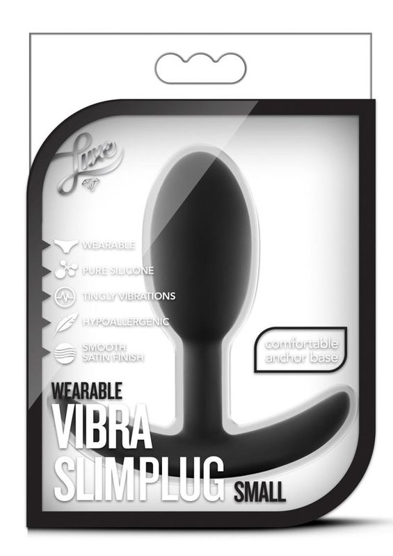 Luxe Wearable Vibra Slim Plug Silicone Butt Plug - Small
