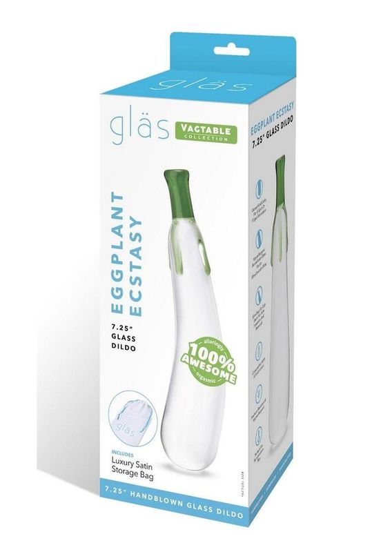 Glas Eggplant Ecstasy Glass Dildo 7.25in