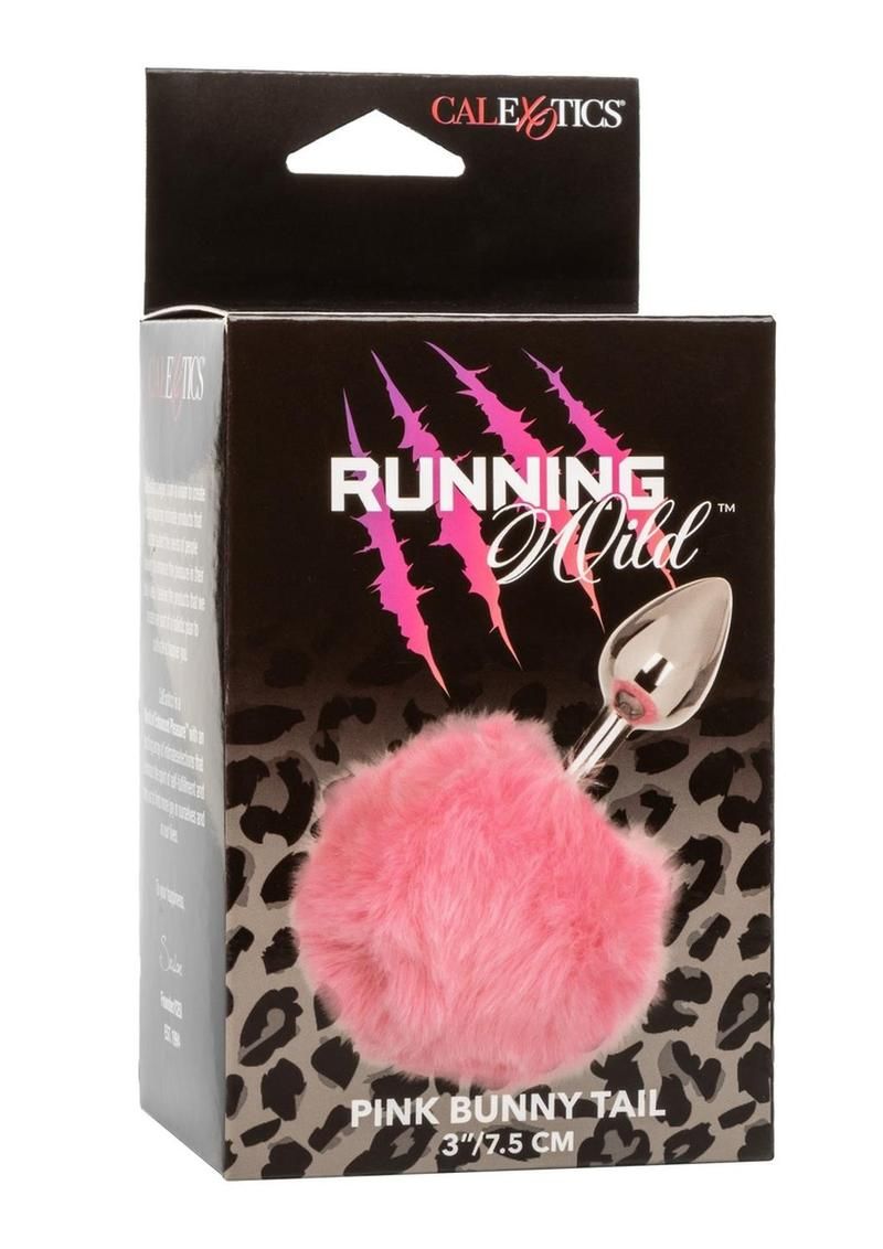 Running Wild Faux Fur Bunny Tail and Metallic Anal Plug, Colour: PNK BUNNY TAIL