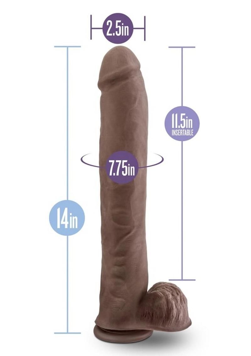 Au Naturel Daddy Sensa Feel Dual Density Dildo with Balls 14in