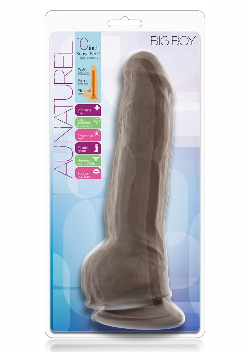 Au Naturel Big Boy Dildo with Balls 10in