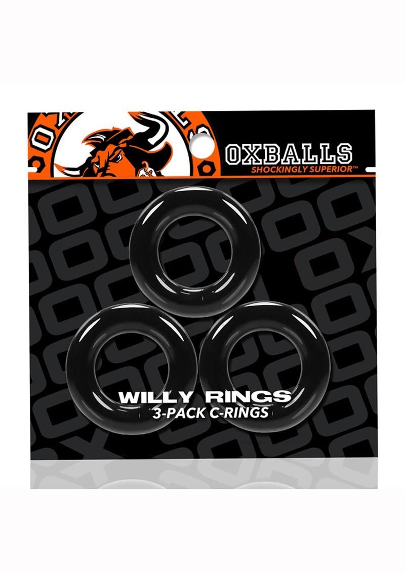 Oxballs Willy Rings Cock Ring (3 pack), Colour: BLACK