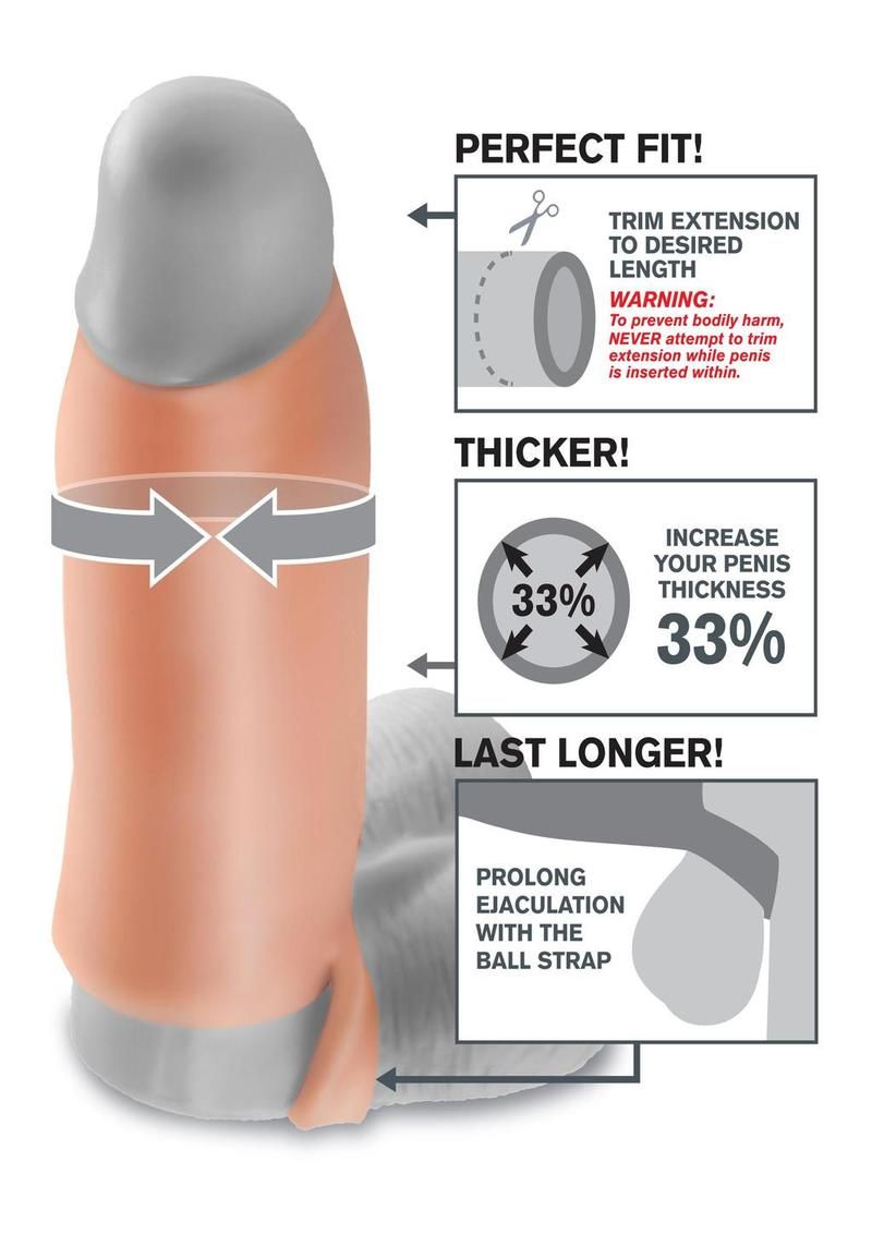 Fantasy X-Tensions Real Feel Enhancer XL Girth Enhancement Sleeve 7in