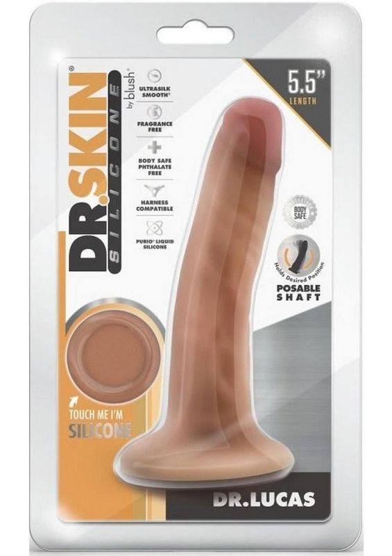 Dr. Skin Platinum Collection Dr. Lucas Silicone Dildo with Suction Cup 5.5in