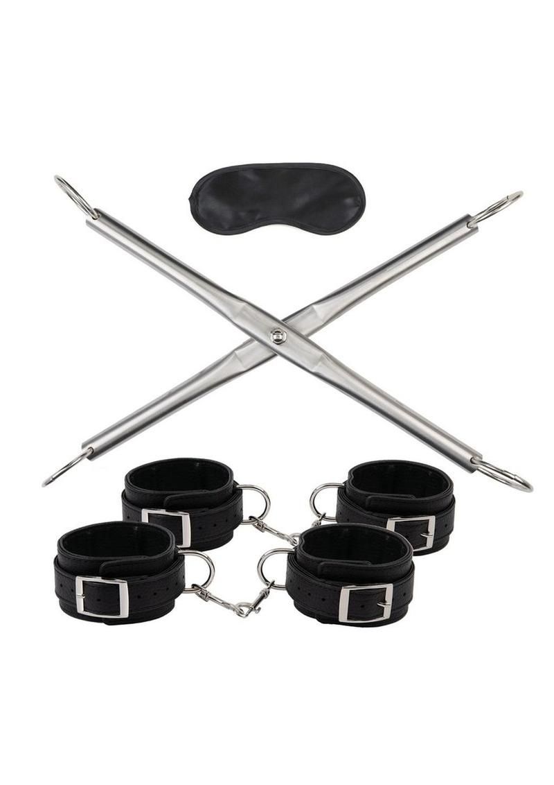 Lux Fetish Hog-Tie Spreader Bar with Detachable Wrist &amp; Ankle Cuffs