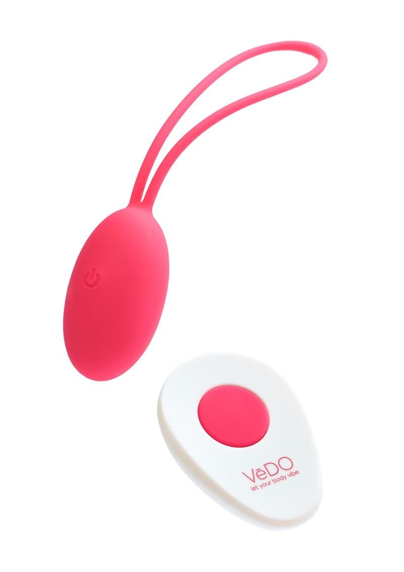 VeDO Peach Rechargeable Silicone Egg Vibrator with Remote Control
