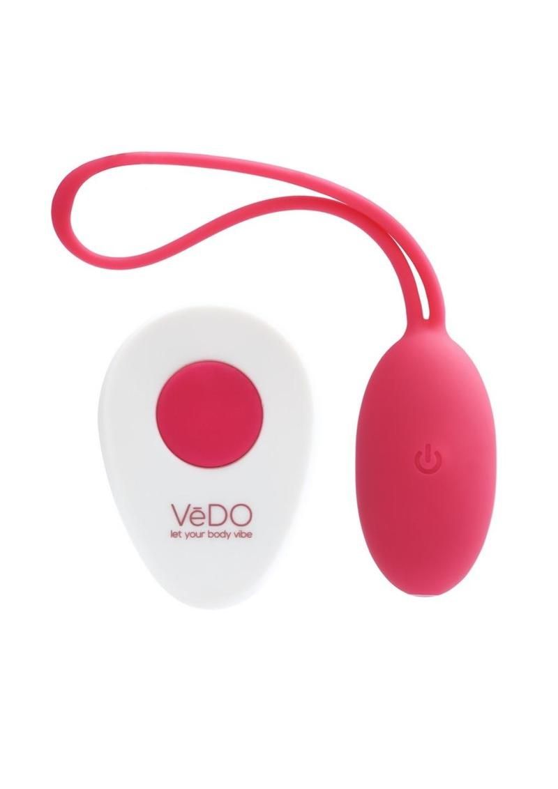 VeDO Peach Rechargeable Silicone Egg Vibrator with Remote Control