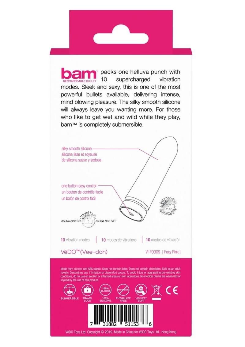 VeDO Bam Rechargeable Silicone Bullet Vibrator