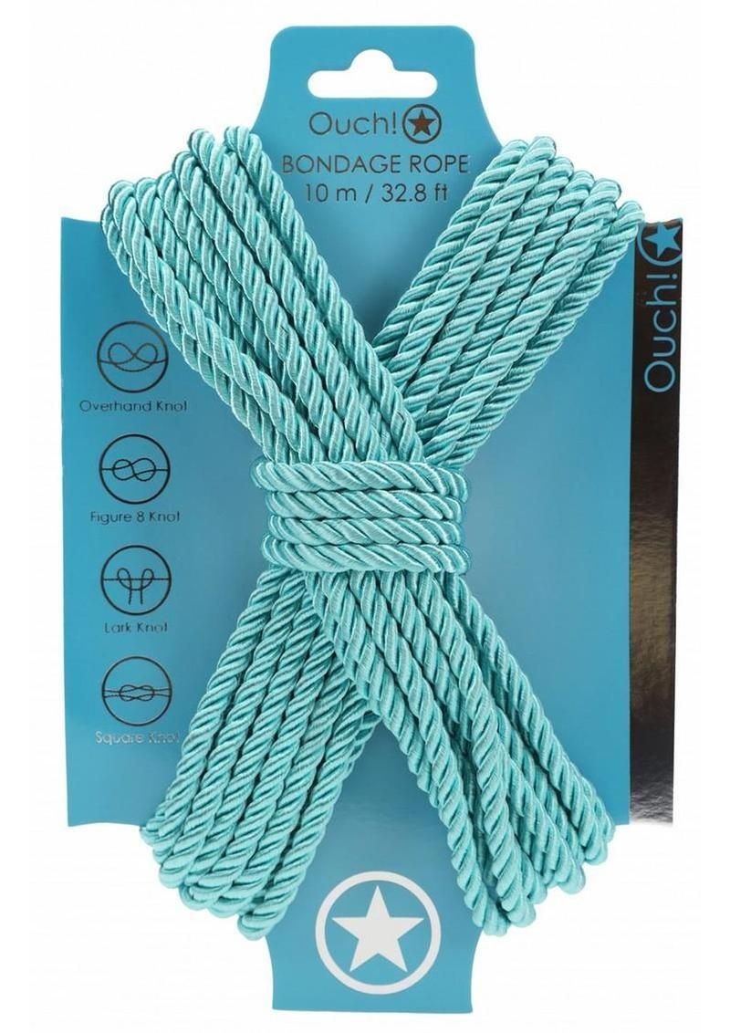 Ouch Bondage Rope 10 Meter Nylon, Colour: Blue