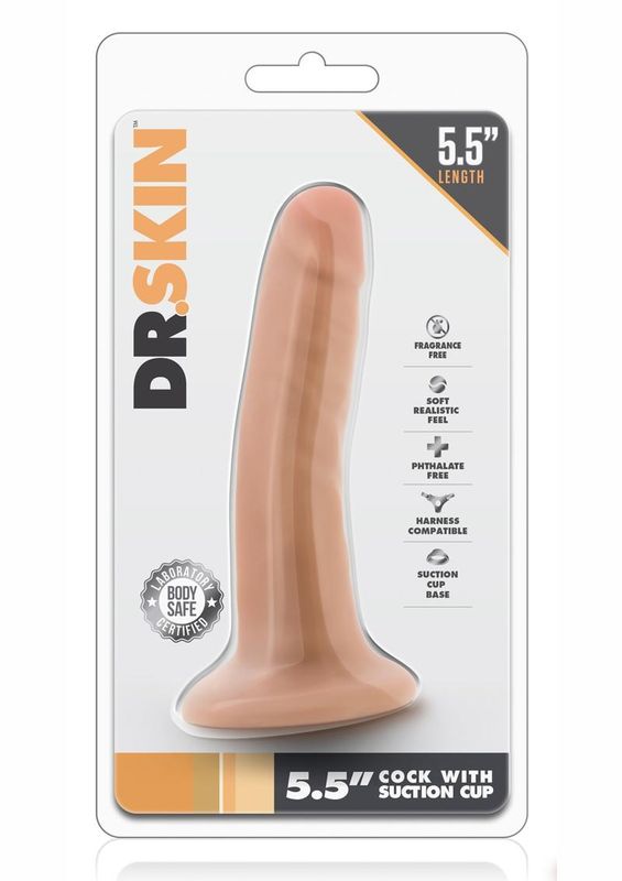 Dr. Skin Silver Collection Dildo with Suction Cup 5.5in