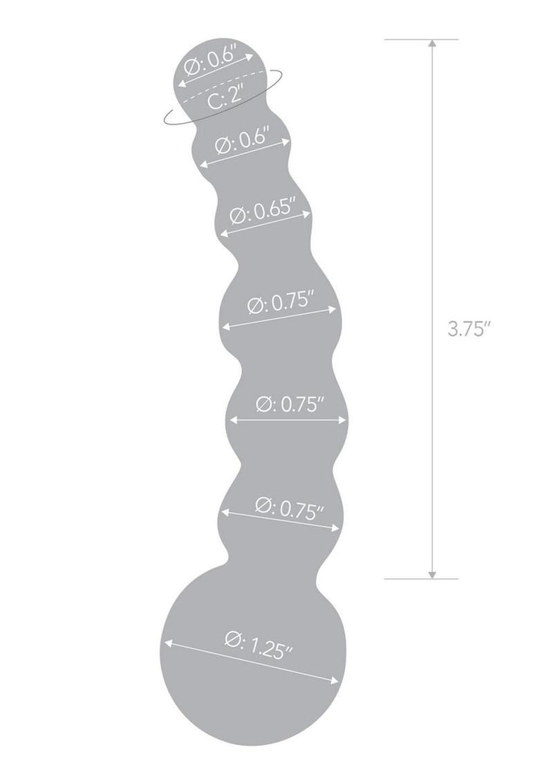 Glas Curved Beaded Glass Dildo 5in