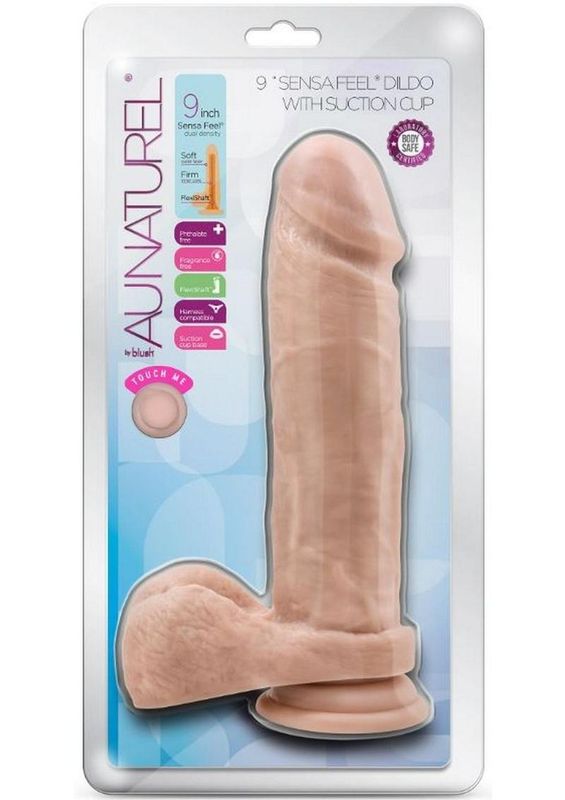 Au Naturel Dildo with Suction Cup 9in